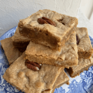 Pecan Blondies with Lotus Biscoff
